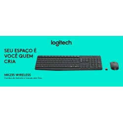 Teclado - Mouse Sem Fio Logitech MK235